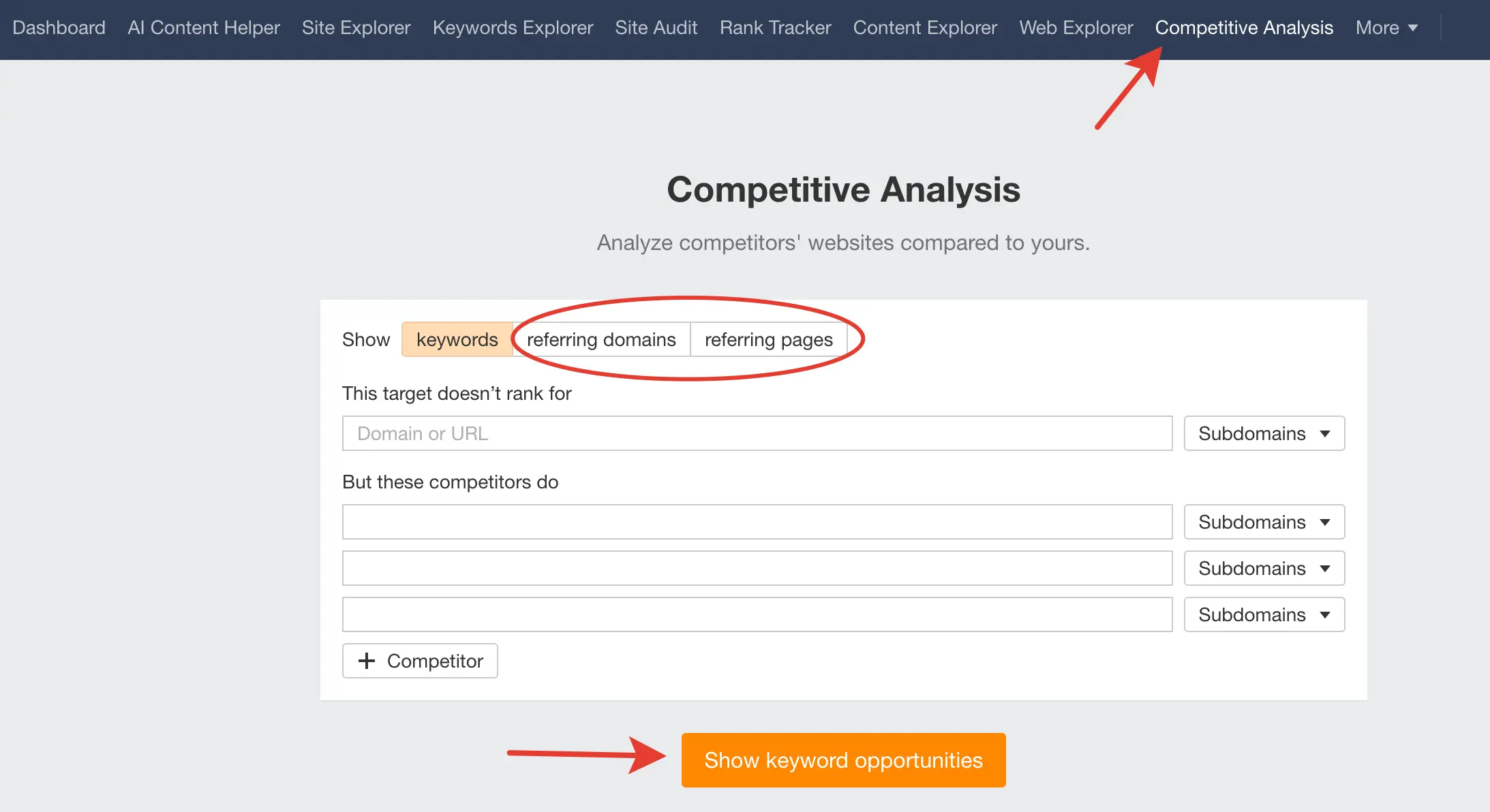 Ahrefs Keyword Gap Analizi