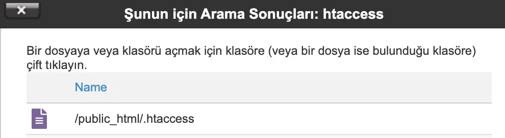 Cpanel htaccess Erişim