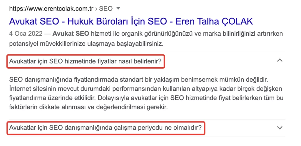 FAQ Schema Nasıl Görünür?