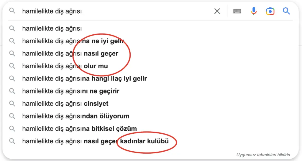 Google Search Suggestion Long Tail