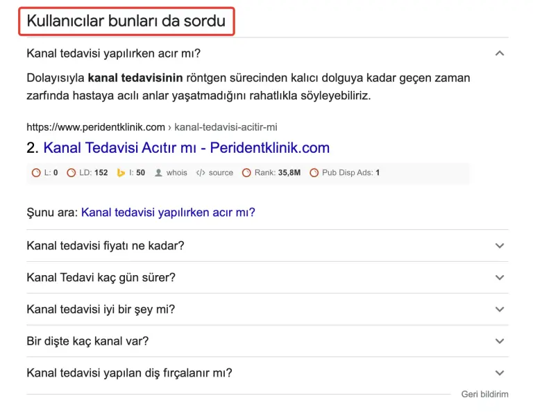 İçerikte Soru Cevap Alanları