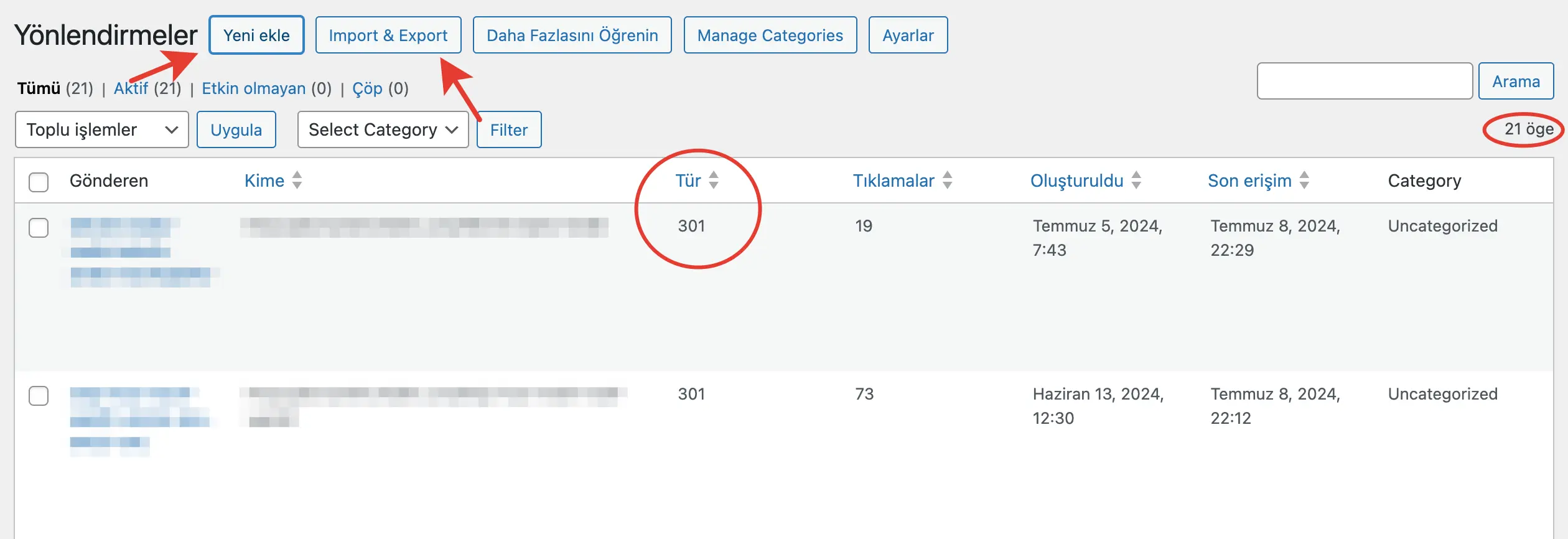 RankMath 301 Yönlendirme