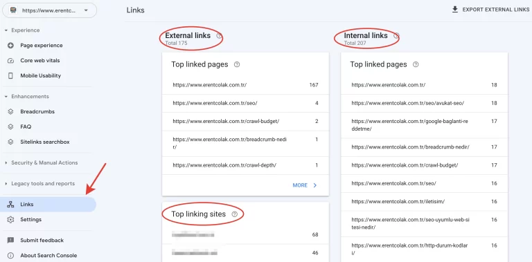Search Console ile Backlink Analizi