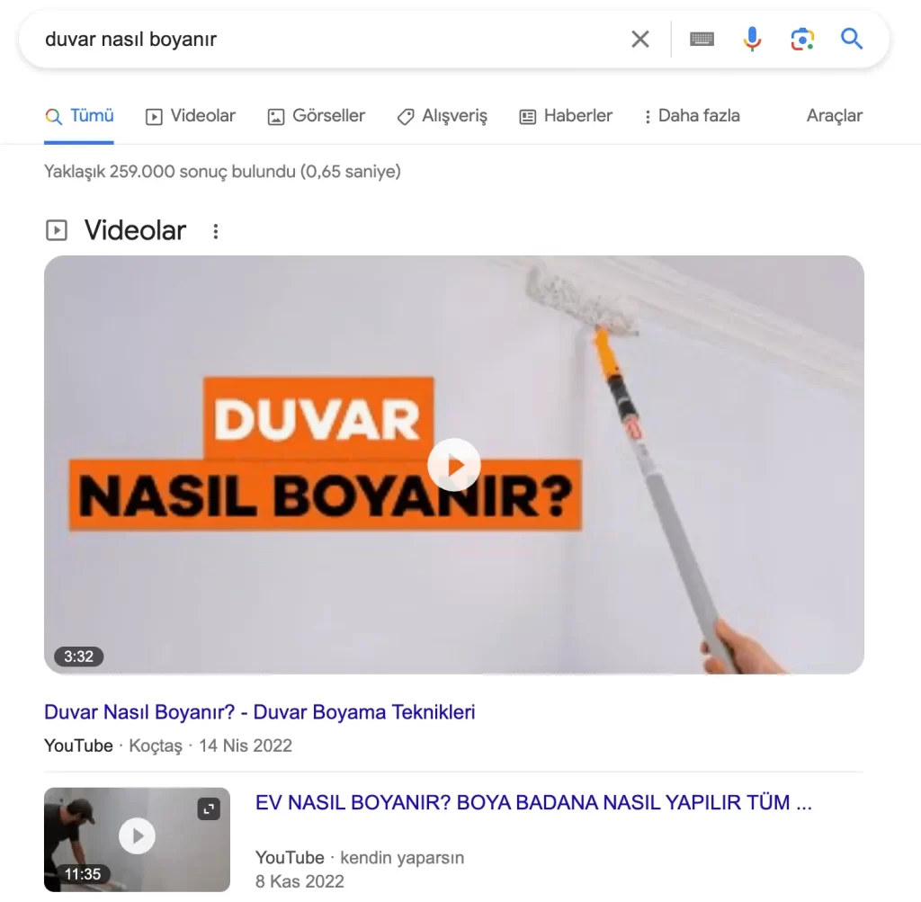 Video Featured Snippet