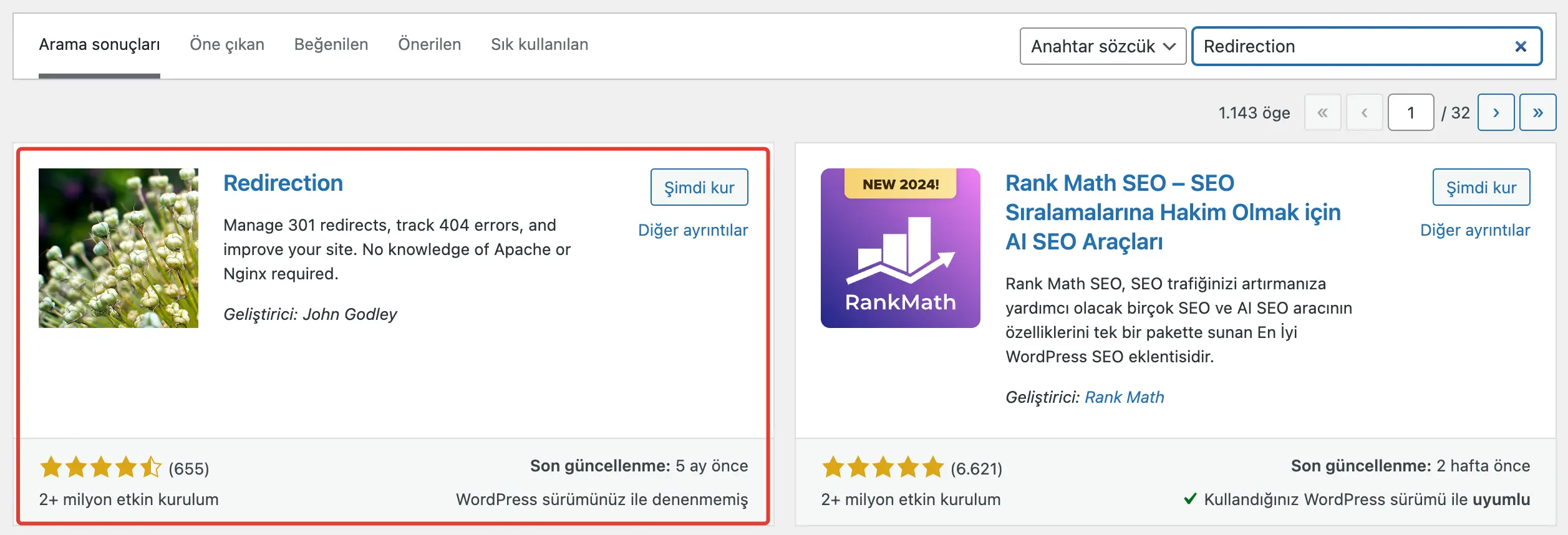 WordPress 301 Redirect Eklentisi